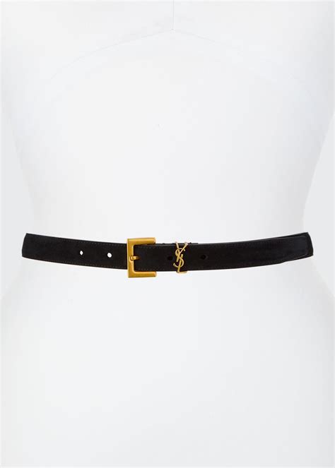 gürtel ysl|saint laurent monogram suede belt.